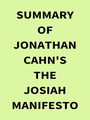 cover image of Summary of Jonathan Cahn's the Josiah Manifesto